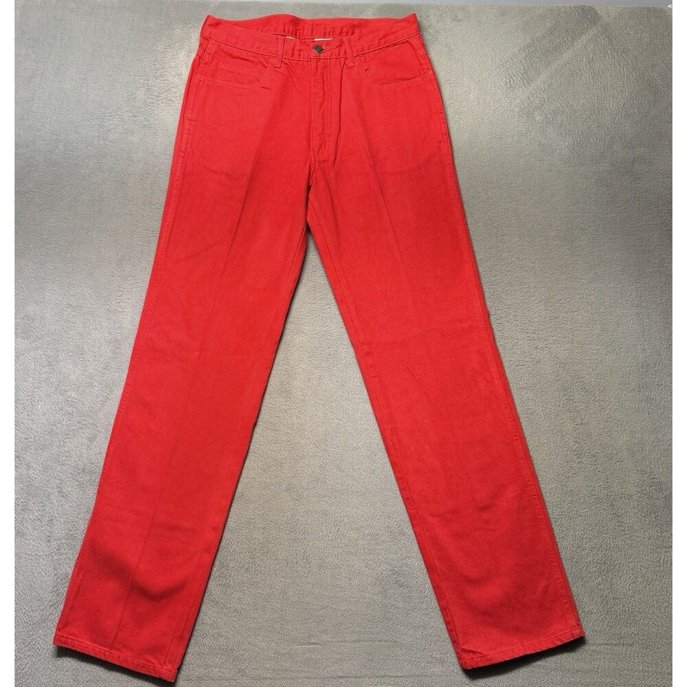 Vintage Calvin Klein Women’s 34 Red Jeans Straight Leg 5 Pockets 90s Made in USA